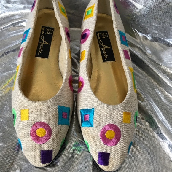 Embroidery Slipon Canvas Flats Shoes Sneakers Wedg - Picture 3 of 4